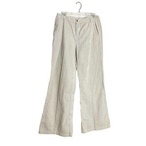 Christopher and Banks Womens Size 6 Beige White Striped Pants Straight Leg